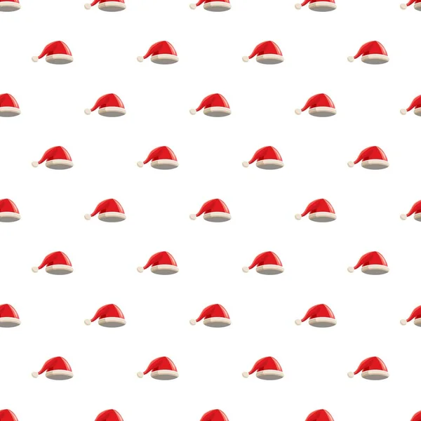 Chapeau rouge de Noël avec motif pompon — Image vectorielle