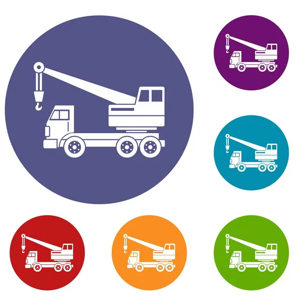 Kamyon vinç Icons set