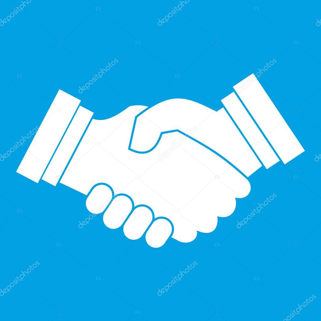 Business handshake icon white