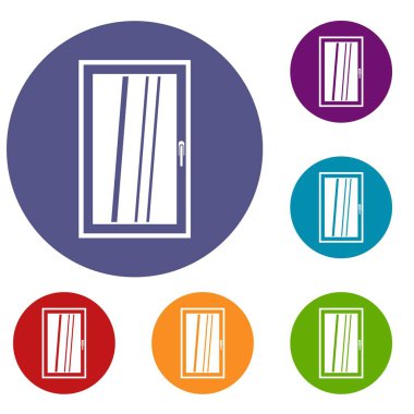 Kapalı beyaz pencere Icons set