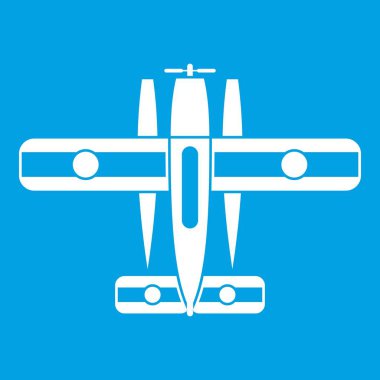 Kayak donanımlı uçak simgesi beyaz