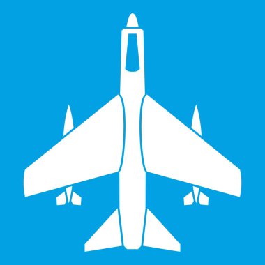 Silahlı savaş uçağı simgesi beyaz