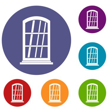 Beyaz dar pencere Icons set