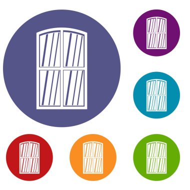 Ahşap pencere Icons set