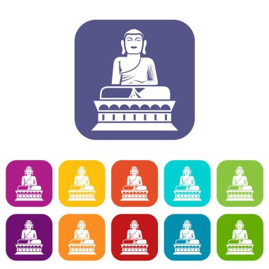 Buda heykeli Icons set
