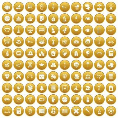 Altın 100 çocuk Icons set