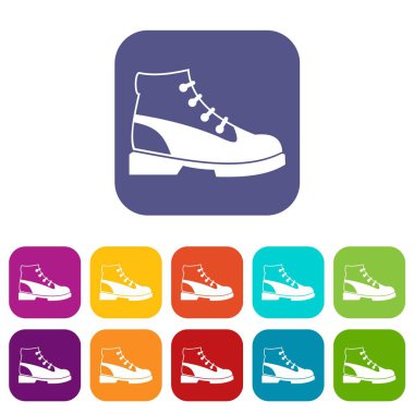 Erkekler oxfords Icons set