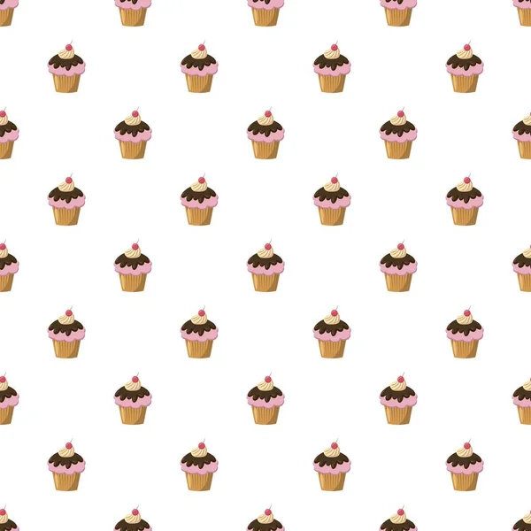 Modèle de cupcake cerise — Image vectorielle