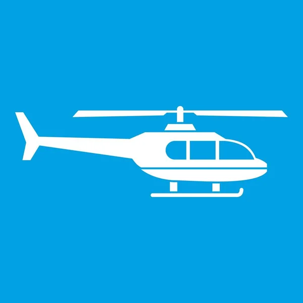 Military helicopter icon white — Stock Vector
