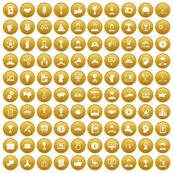 100领导图标设置黄金 — 图库矢量图片