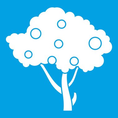 Elma elma ağacı dalları beyaz simge üzerinde