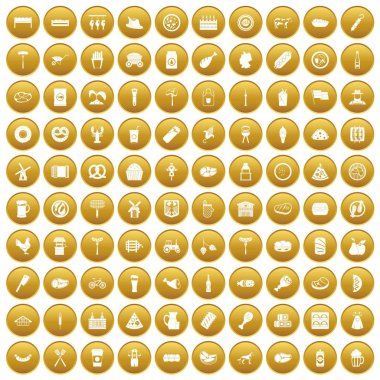 Altın 100 et Icons set