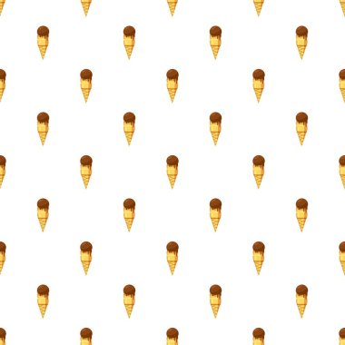 Çikolatalı dondurma waffle koni desen