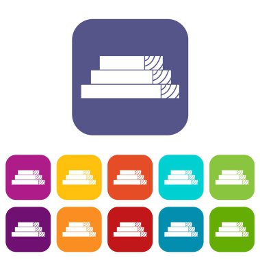 Ahşap plakalar Icons set