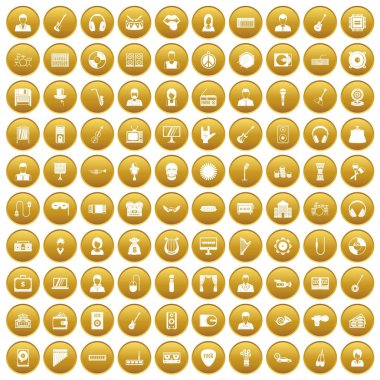 Altın set 100 müzik simgeleri