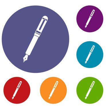 Siyah dolmakalem Icons set