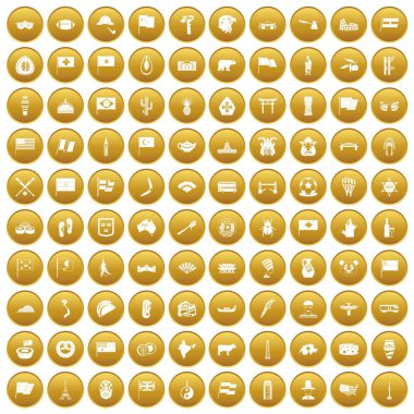 Altın set 100 ulusal bayrak simgeleri
