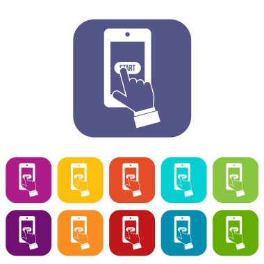 Akıllı telefon simgeleri sette oyun