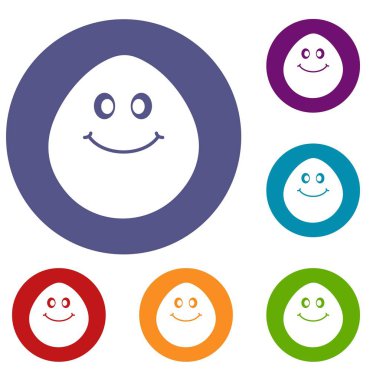 Gülümseyen kireç Icons set