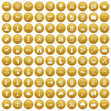 Altın 100 hedef Icons set