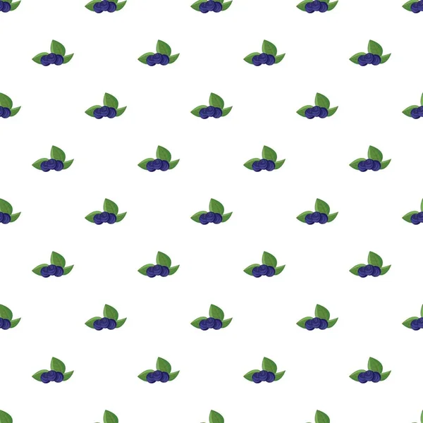 Arándanos maduros con patrón de hojas verdes — Archivo Imágenes Vectoriales