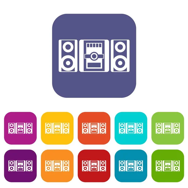 Music center icons set — Stock Vector
