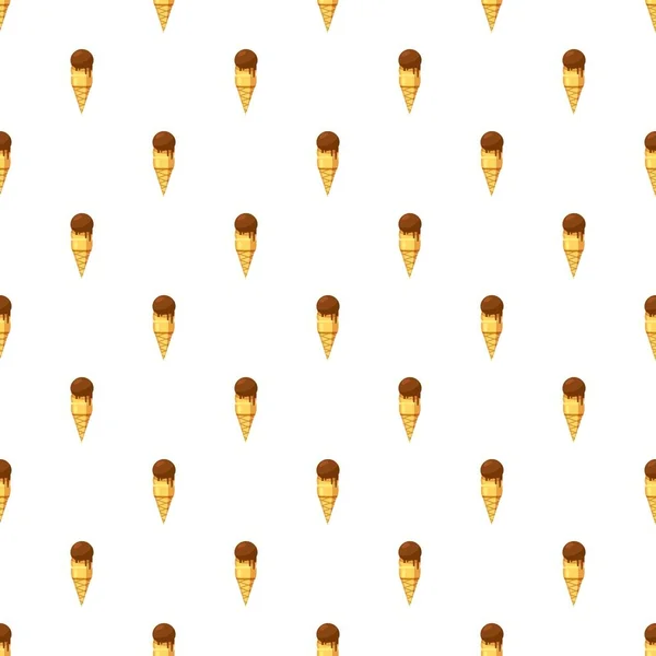 Chocolade-ijs in een wafel kegel patroon — Stockvector