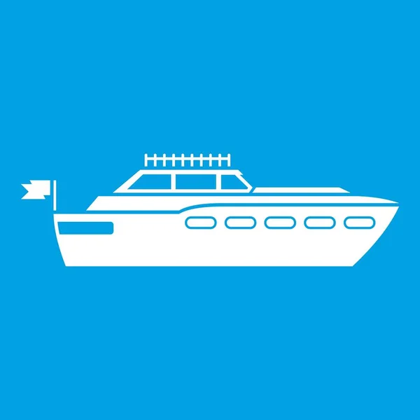 Grand icône de yacht blanc — Image vectorielle