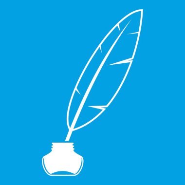 Kalem simgesi beyaz mürekkep