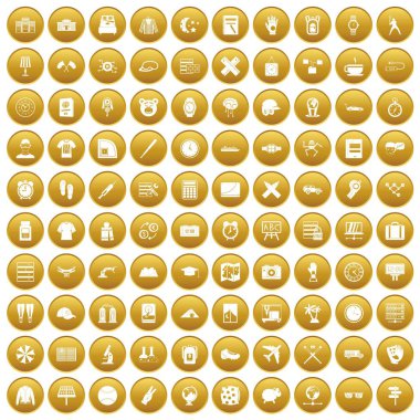 Altın 100 saat Icons set