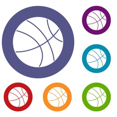 Basketbol topu Icons set