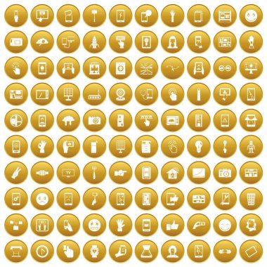 Altın 100 dokunmatik ekran simgeleri ayarla