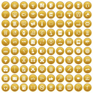 Altın 100 eğitim Icons set