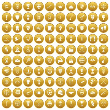 Altın 100 kupa ve Ödülleri Icons set