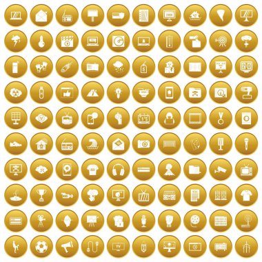 Altın 100 Tv Icons set