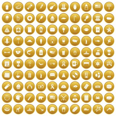 Altın 100 ABD Icons set