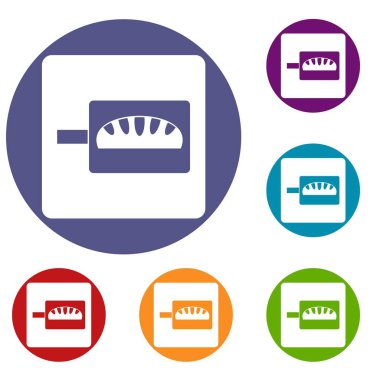 Ekmek pişirme Icons set