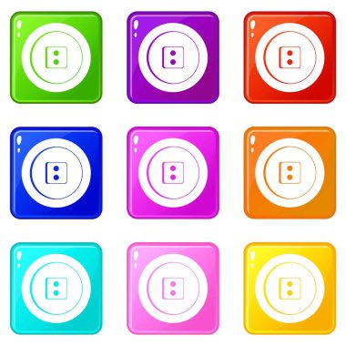 Elbise yuvarlak düğmesini 9 ayarla