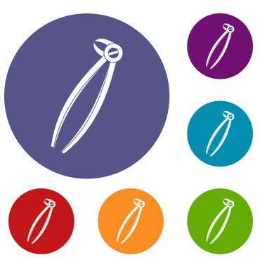 Diş hekimi forseps Icons set