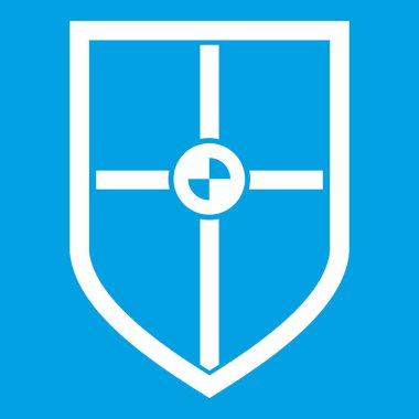 Kalkan dövüş simgesi beyaz için