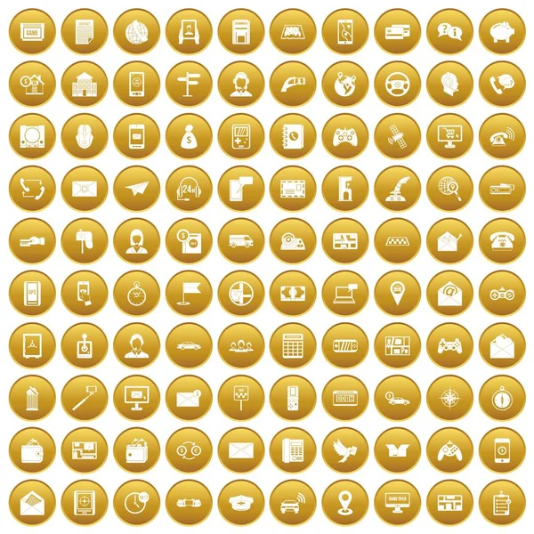 Altın set 100 telefon simgeleri