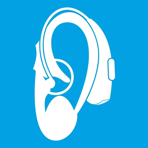 Hallókészülék ikon fehér — Stock Vector