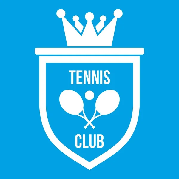 Brasão de armas do clube de tênis ícone branco —  Vetores de Stock