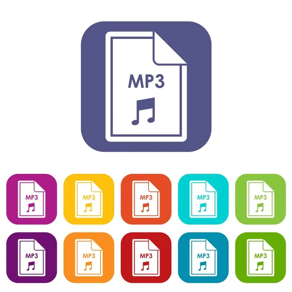 Datei mp3 Symbole gesetzt — Stockvektor