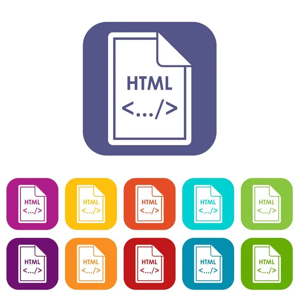 Conjunto de ícones HTML de arquivo — Vetor de Stock