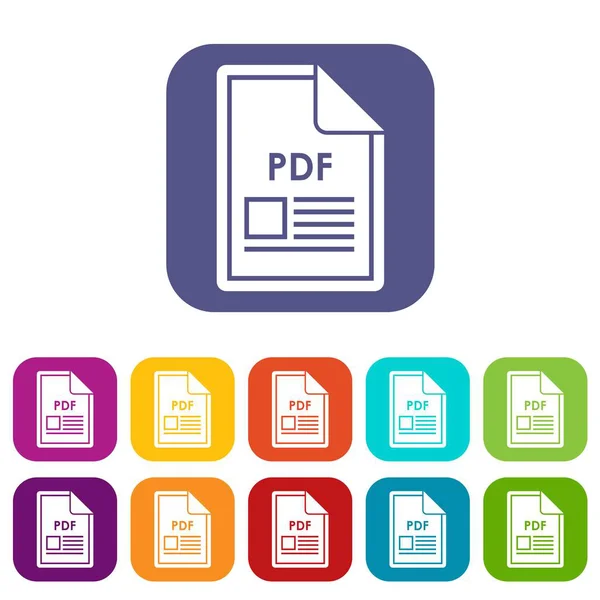 Arquivo conjunto de ícones PDF —  Vetores de Stock