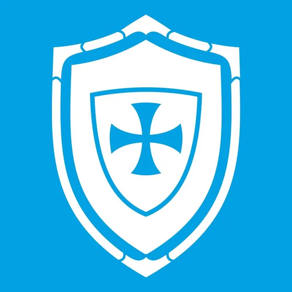 Escudo com ícone cruz branco —  Vetores de Stock