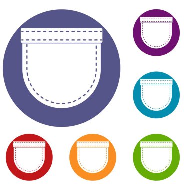 Gömlek cep Icons set