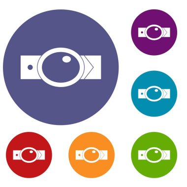 Oval şekilli ile kemer tokası Icons set