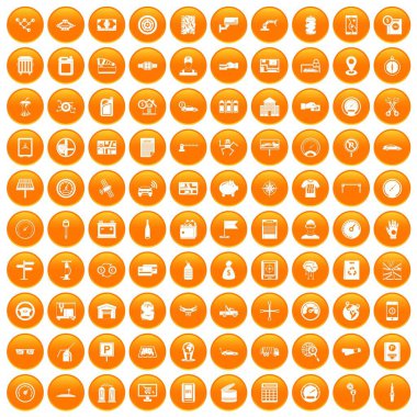 Turuncu 100 otomatik onarım Icons set